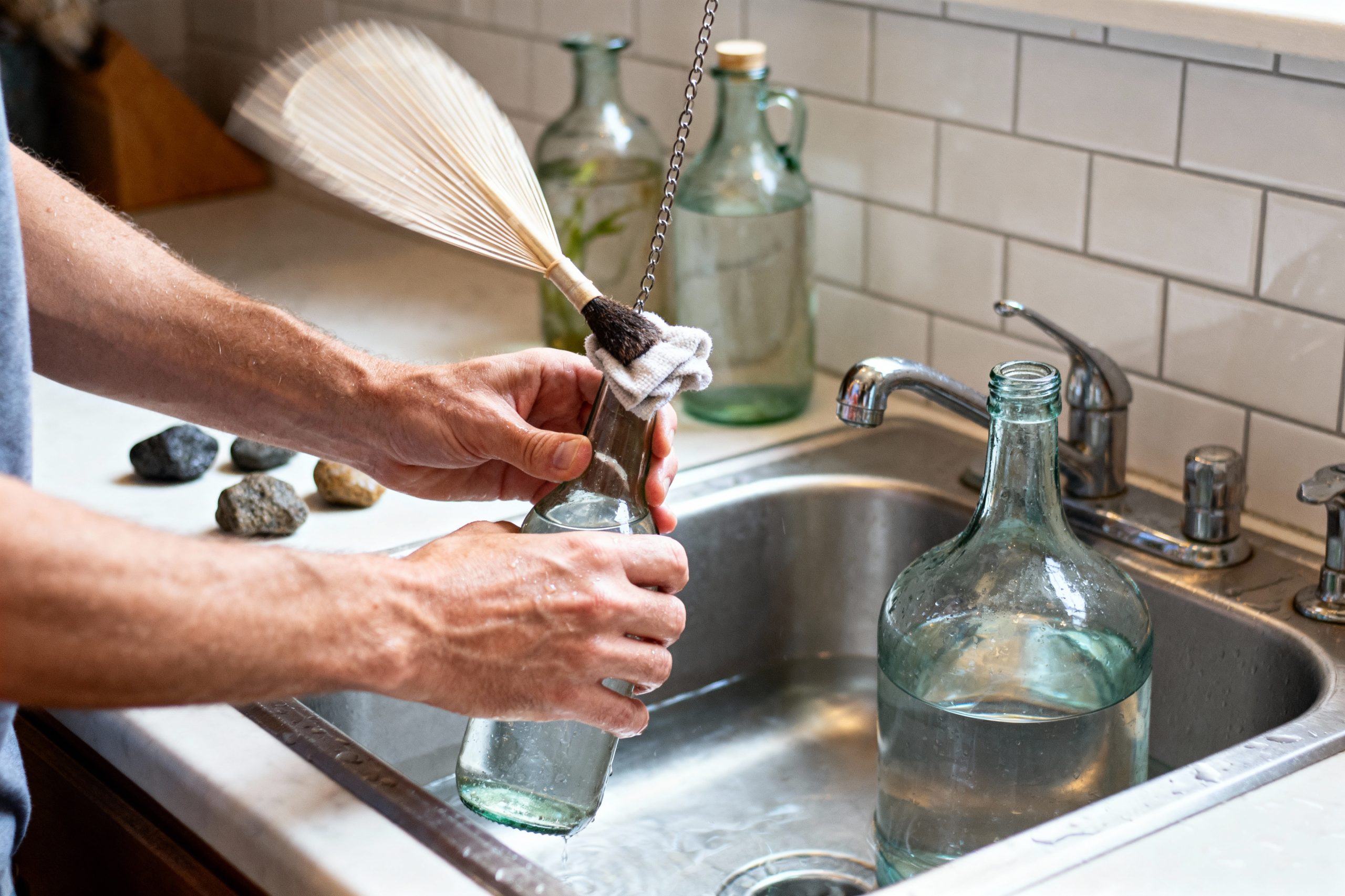 how to clean antique bottles