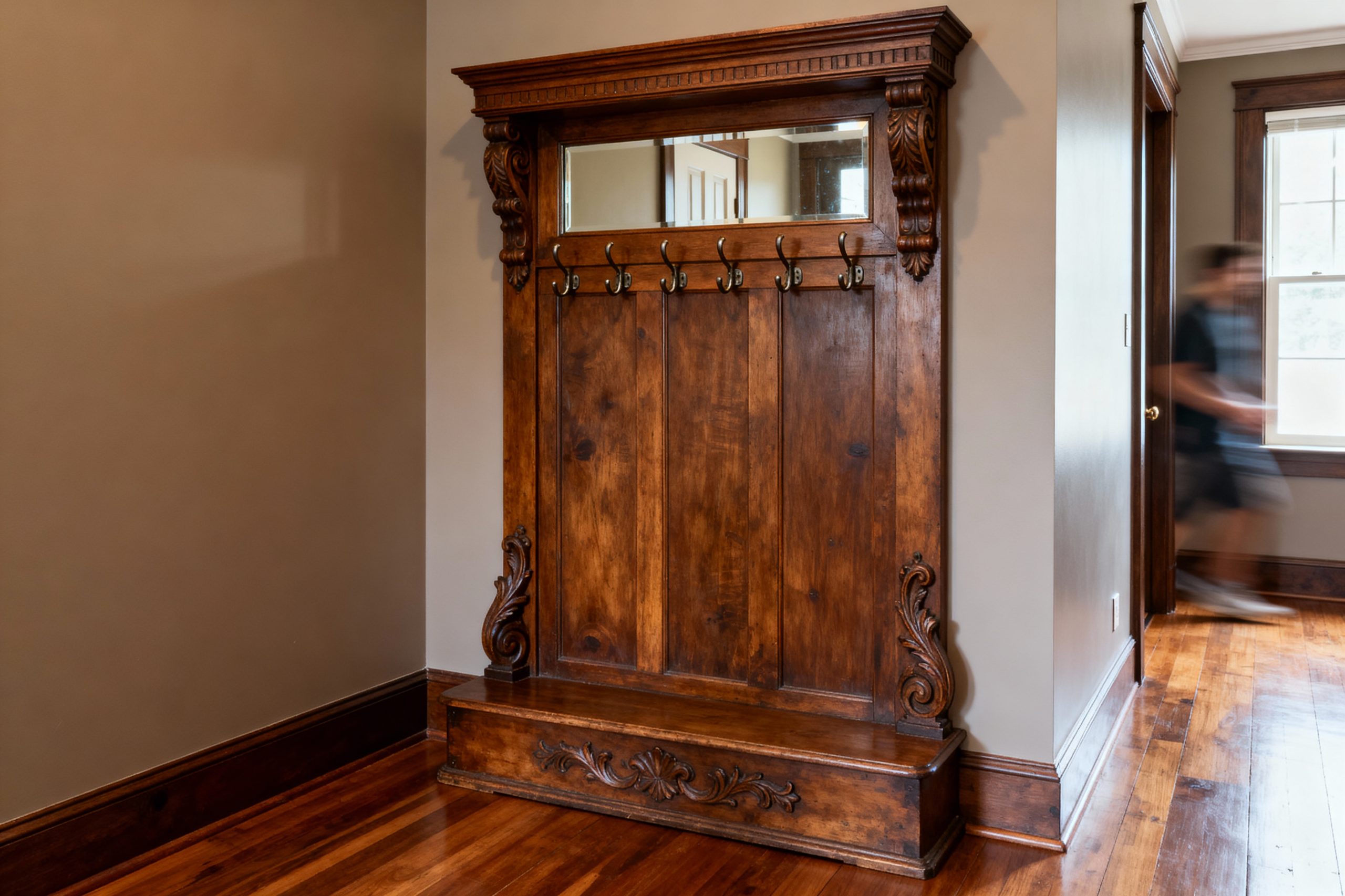 antique hall tree