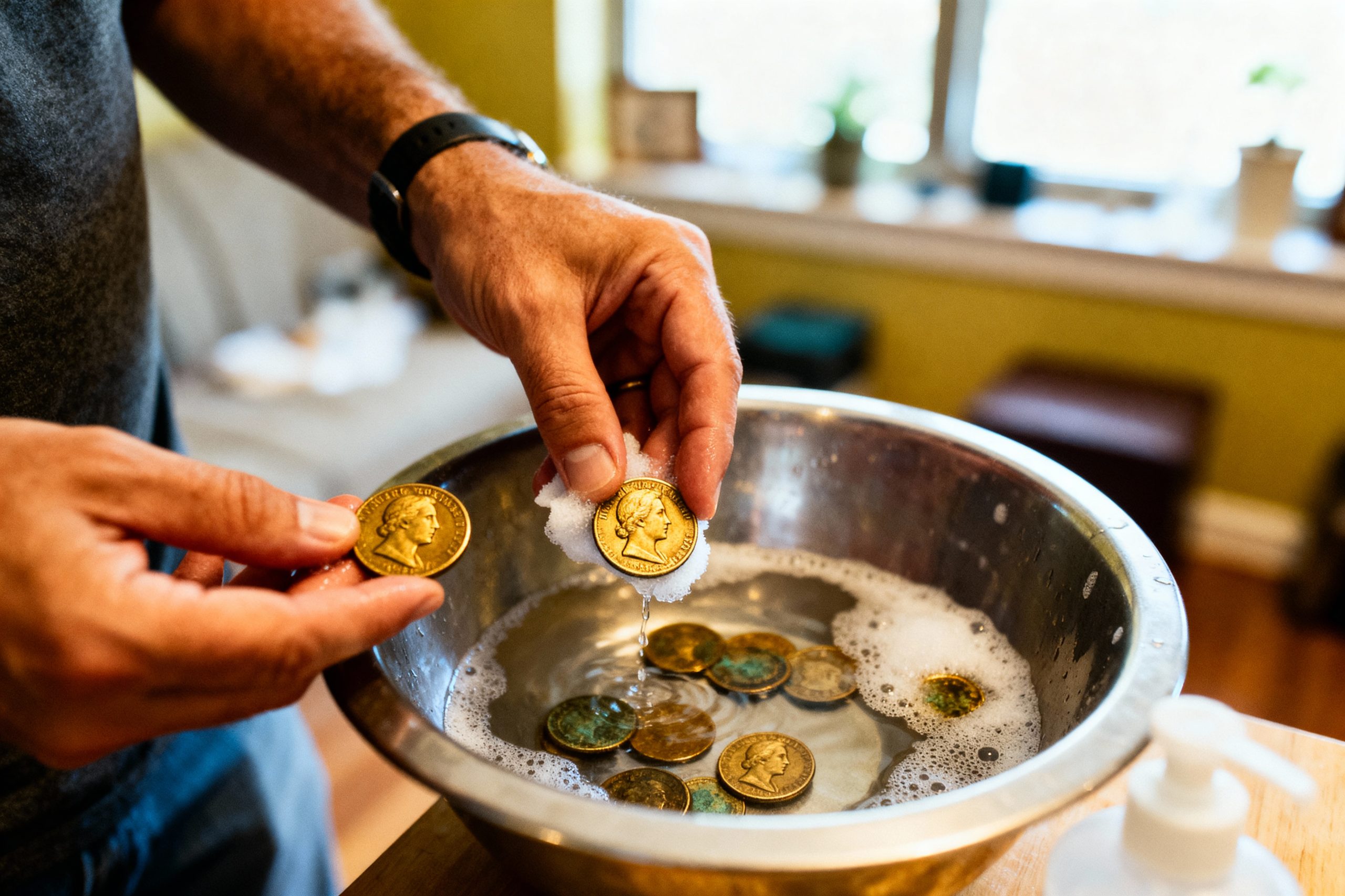 how to clean antique coins