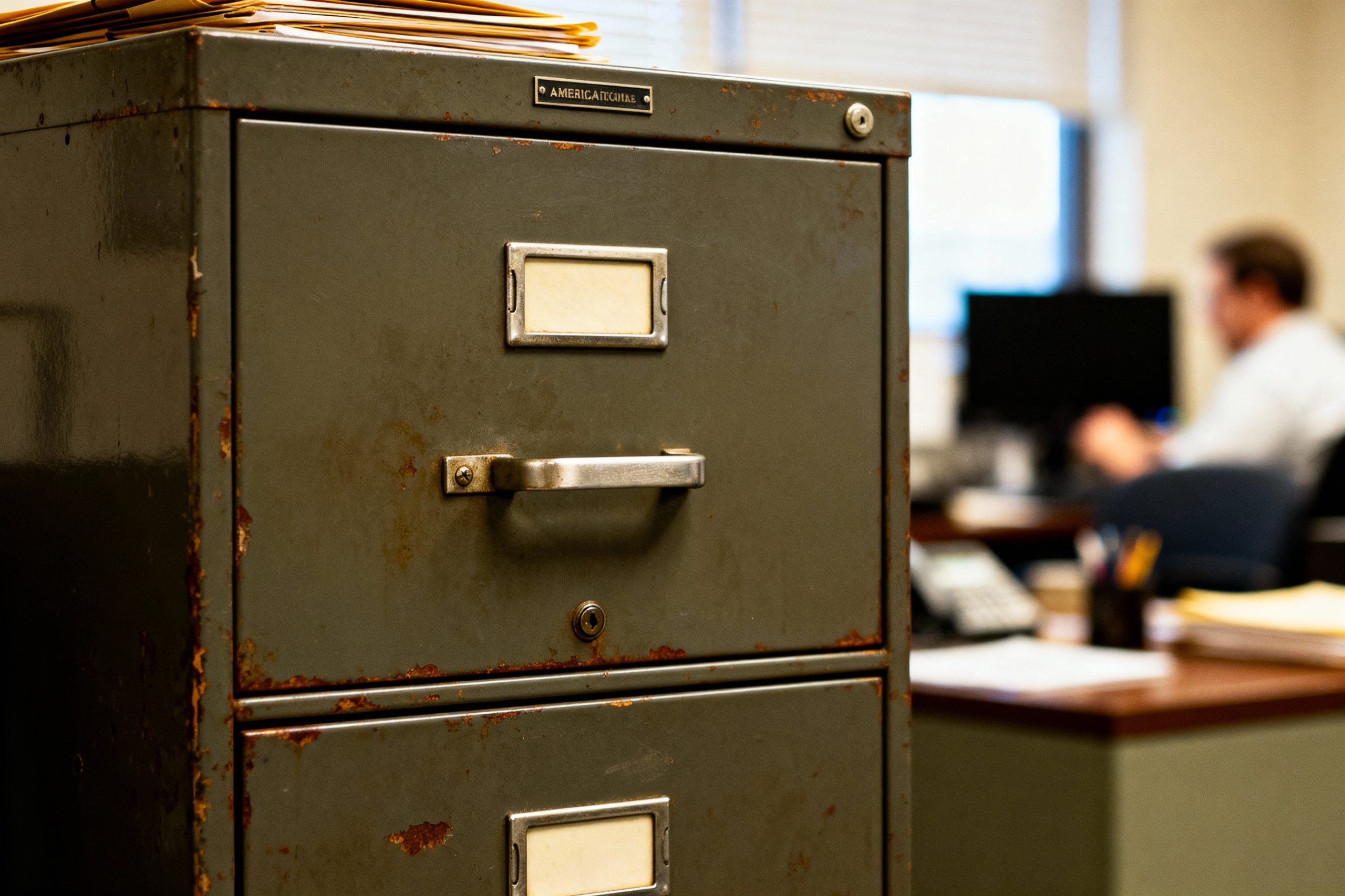 vintage file cabinet
