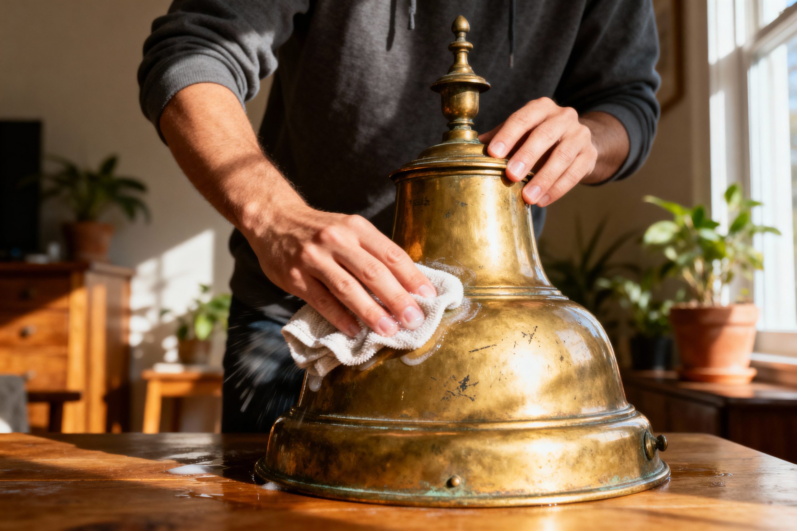 how to clean antique brass