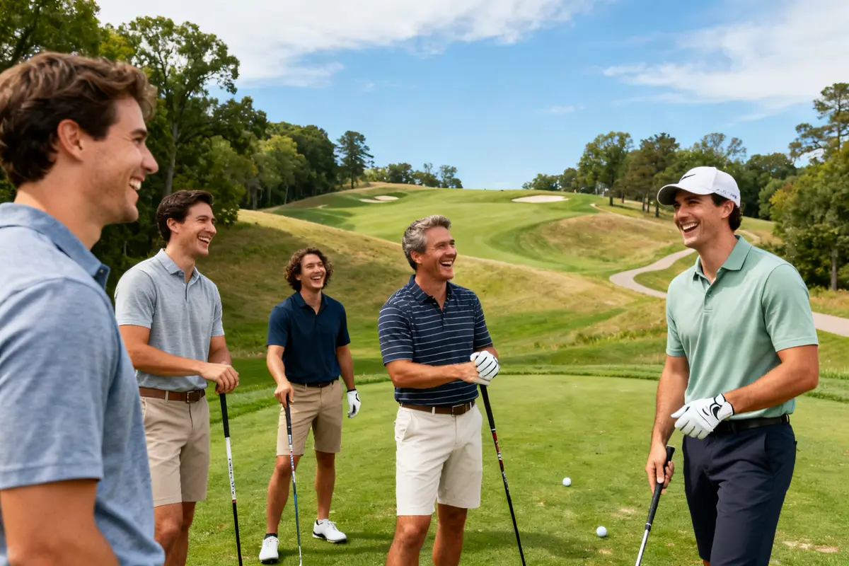 Golfers laughing on the green at Songbird Hills Golf Club
