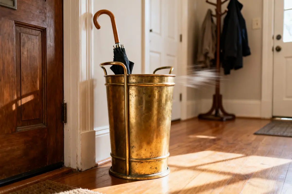 Vintage Brass Umbrella Stand Ideas for Timeless Entryway Charm